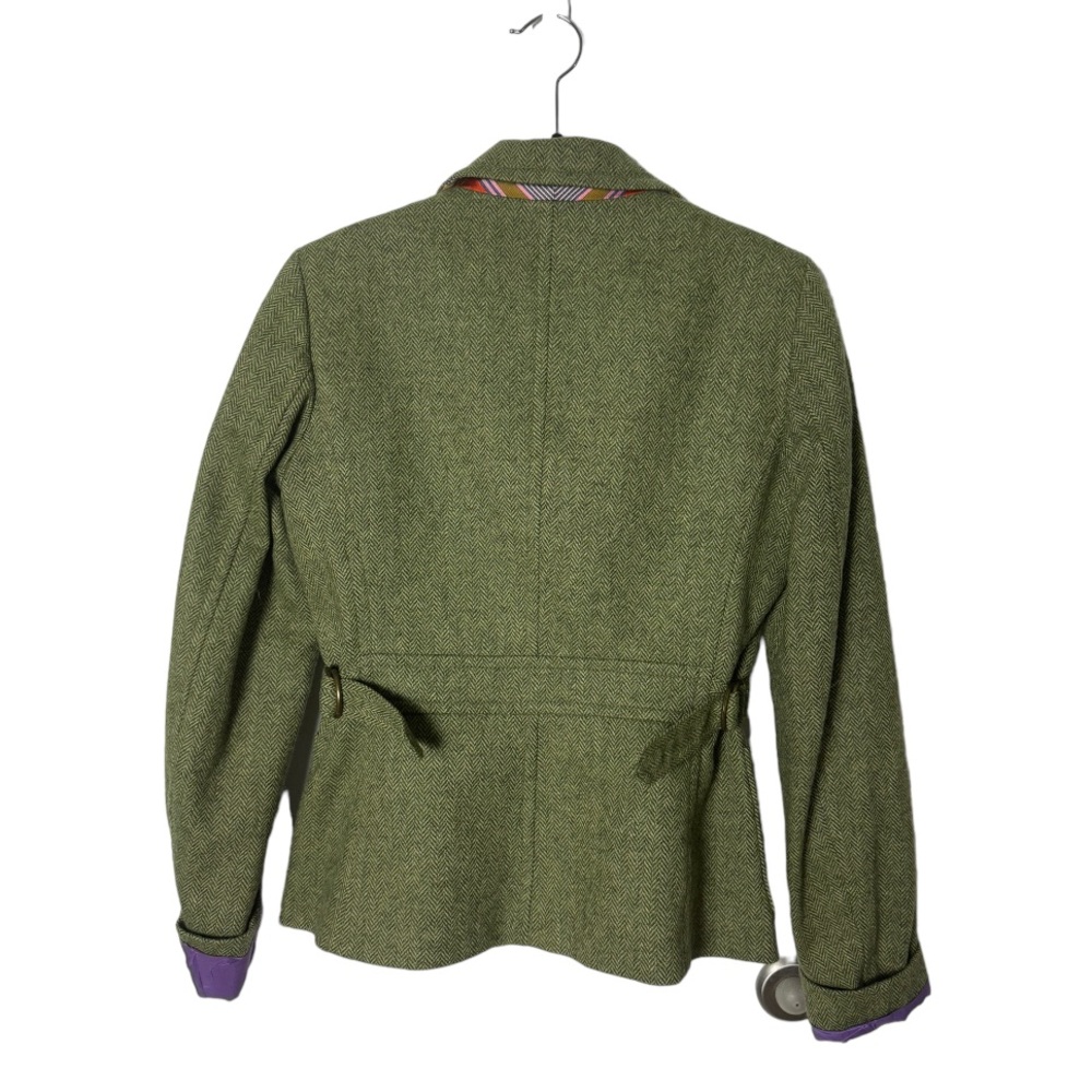 J. Crew SZ 4 green tweed wool blazer jacket - Picture 2 of 5